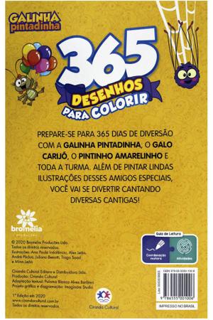 Livro Infantil 365 Desenhos Para Colorir Galinha Pintadinha