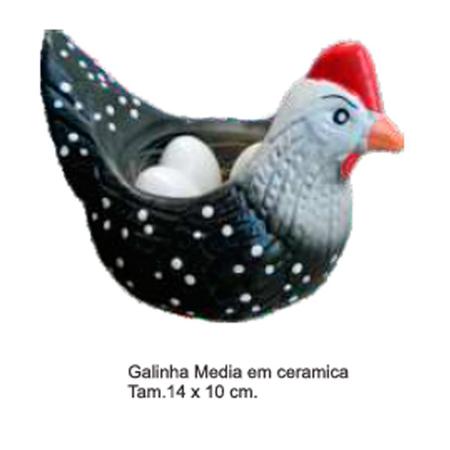 Imagem de Galinha Porta Ovos Cesta em Cerâmica Gourmet Decorativa