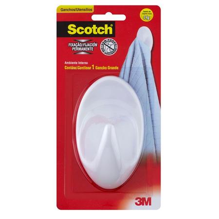 Gancho adesivo plástico grande - HB004270391 - Scotch - 3M Imagem de Gancho adesivo plástico grande - HB004270391 - Scotch - 3M