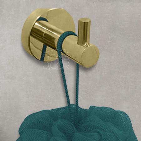 Imagem de Gancho Dourado Porta Toalha Cabide Parede Aço Inox 304 Acessorio Banheiro Luxo Suporte Parede Lavabo Pendurador Toalheiro Gold Brilhoso