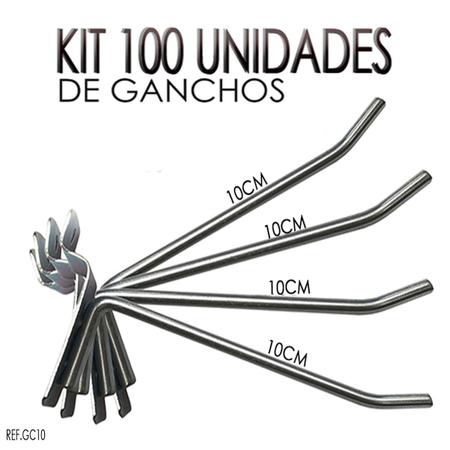 Imagem de Gancho Zincado 10cm - 100 Peças