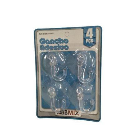Imagem de Ganchos Adesivo Plástico Com 4 Unidades - Favorita Distribuidora