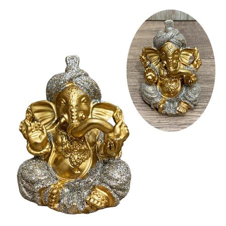 Imagem de Ganesha Hindu Deus Sorte Prosperidade Sabedoria Resina 7 cm