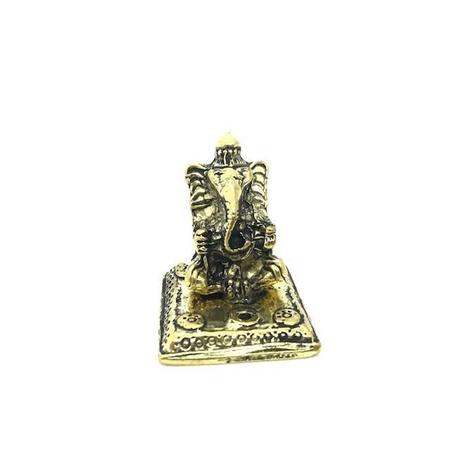 Imagem de Ganesha Incensário Mini em Metal Dourado 3 cm