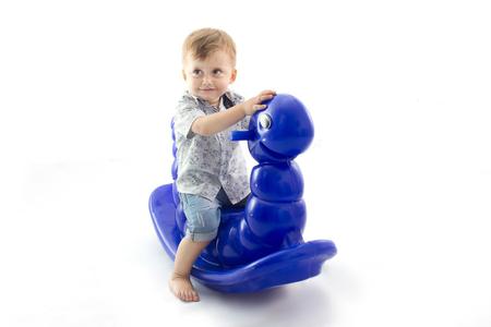 Imagem de Gangorra Balanço Infantil Cavalinho Nhoca - Playground-Brinquedo Plástico Centopéia Divertida