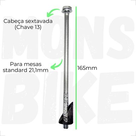 Imagem de Garfo Bike Aro 26 Standard + Caixa Direção + Guidão Alto Tipo Moto + Mesa