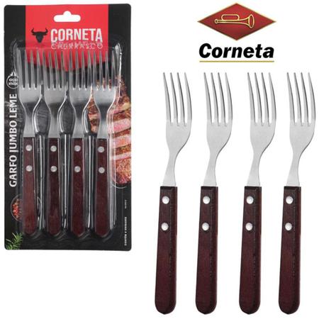 Garfo Para Churrasco Inox Cabo em Madeira