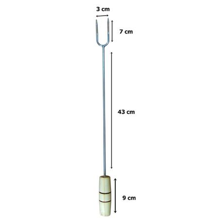 Imagem de Garfo Para Churrasco 59cm Com Cabo De Madeira