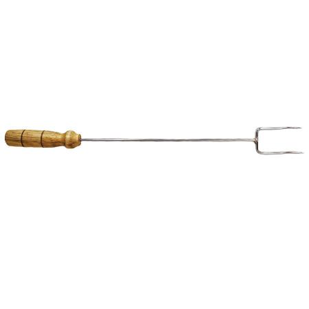 Full-Fit - Garfo para churrasco em aço inox 1,5mm com cabo de madeira  A20,5cm