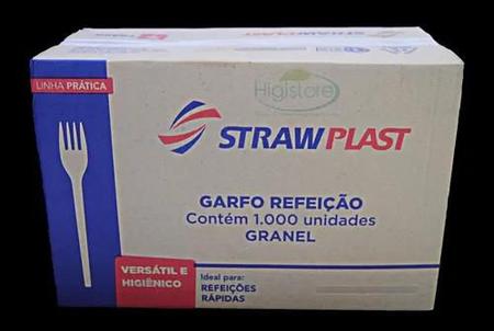 Garfo Descartável para Refeição Cristal com 1.000 Garfos