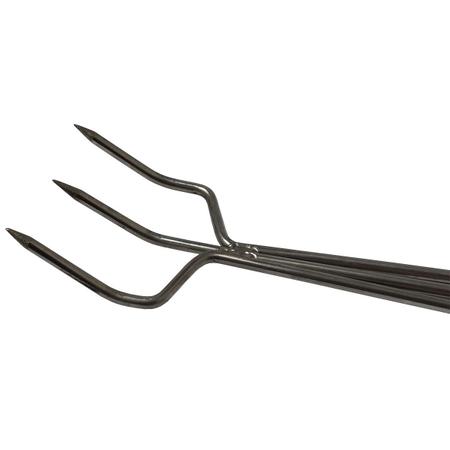 Garfo Tridente Grande Para Churrasco Reforçado Ferro Fundido Com Cabo de  Madeira 29Cm