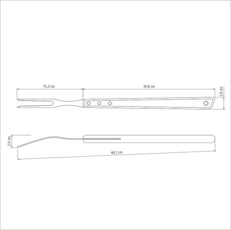 Garfo Trinchante com Lâmina em Aço Inox e Cabo de Madeira 46cm Churrasco  Tramontina Tramontina Utilidades Domésticas Tropical Multiloja
