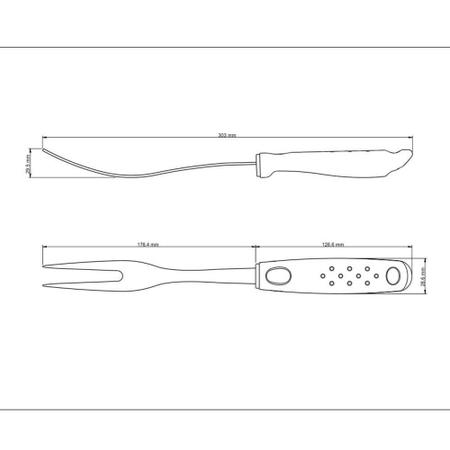 Imagem de Garfo Trinchante Tramontina Utilitá, Cabo Preto, Inox