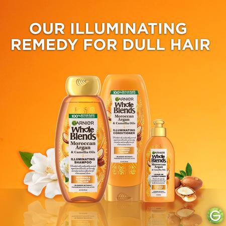 Imagem de Garnier Hair Care Whole Mistura Shampoo Iluminador com Extratos marroquinos de óleos de Argan & Camélia para cabelos secos, 3 conde