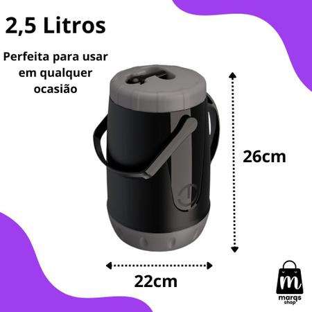 Imagem de Garrafa Água 2,5 Litros Jarra Copo Térmico Pavia Unitermi com Bico para Chimarrão Chá Café