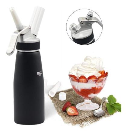 Imagem de Garrafa Chantilly Espumas Sifão Profissional 500ml 3 Bicos Gourmet Drink Confeitaria Cozinha Padeiro Doces Bolos