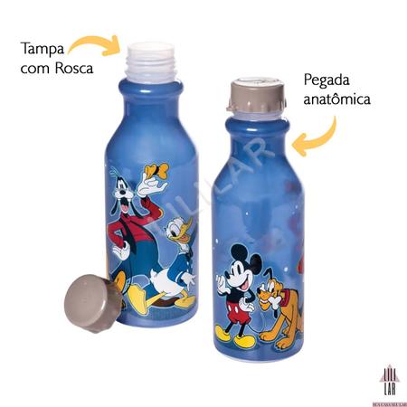 Imagem de Garrafa de Água Infantil Escolar Plástico Mickey