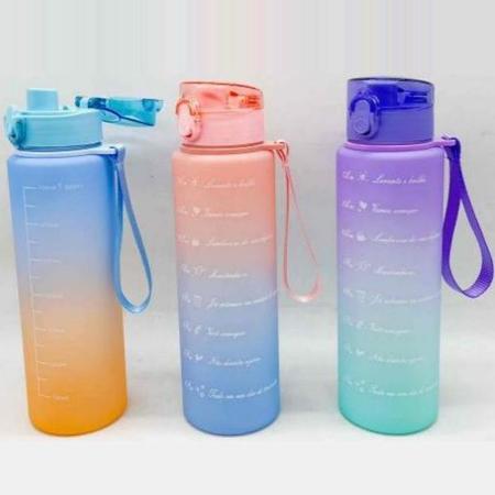 Imagem de Garrafa De Água Motivacional Squeeze Colorida  800 ml