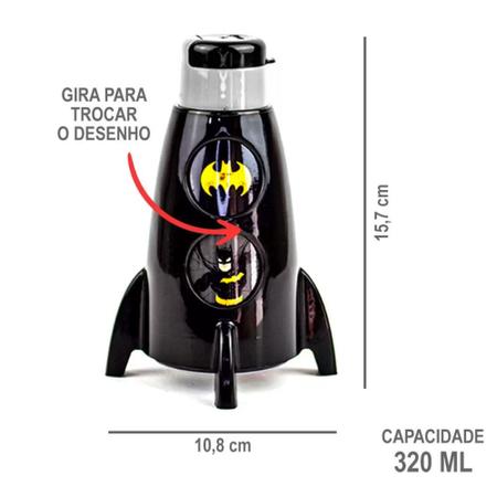 Imagem de Garrafa de Foguete Infantil Giratória do Batman 320ml Plasútil