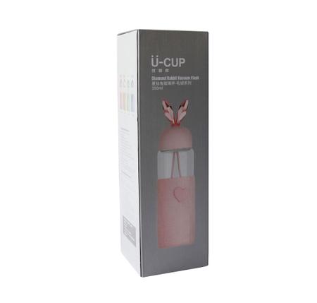 Imagem de Garrafa de vidro rabbit bottle com capa de veludo com tampa e alça 