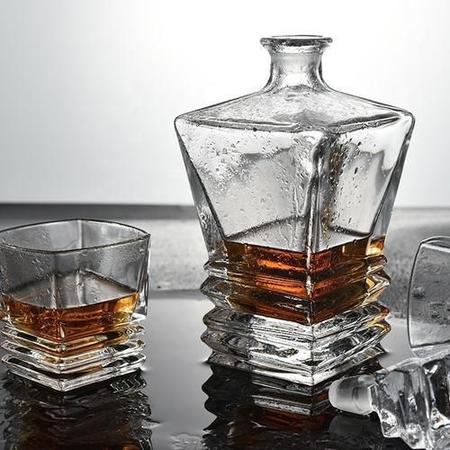 Imagem de Garrafa Decanter Vidro Whisky/Licor 930Ml+6 Copos Superluxo