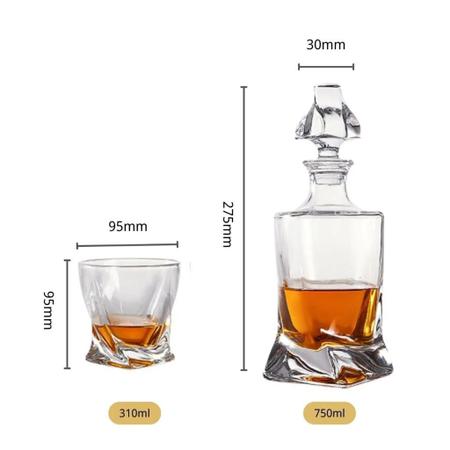 Imagem de Garrafa Decanter Whisky Vidro Licor 750Ml + 6 Copos