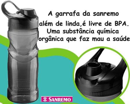 Imagem de Garrafa Esportiva De Plástico 500ml Squeeze Fume Fitness