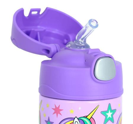 Imagem de Garrafa Garrafinha Térmica Infantil Thermos 355Ml Unicórnio