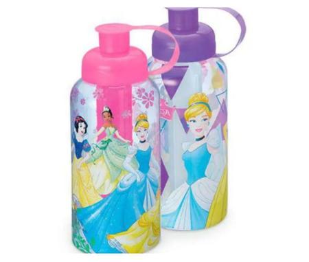 Imagem de Garrafa Infantil 550ml tubo de gelo Escolar - Princesas Roxo - FWB