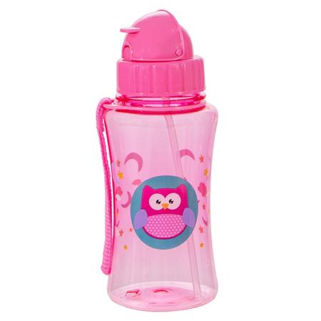 Imagem de Garrafa Infantil Plástico Squeeze com Canudo Silicone 400ml