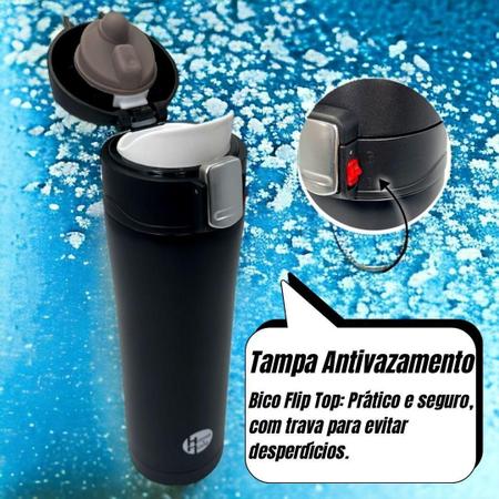 Imagem de Garrafa Isotérmica Inox 500Ml Água Tampa Trava Quente Frio