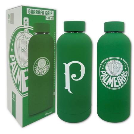 Imagem de Garrafa Palmeiras Térmica Inox Emborrachada Oficial 500ml