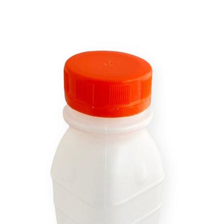 Imagem de Garrafa Plástica Descartável Leitosa com Tampa Lacre Laranja - 300ml - pct 10 Unidades