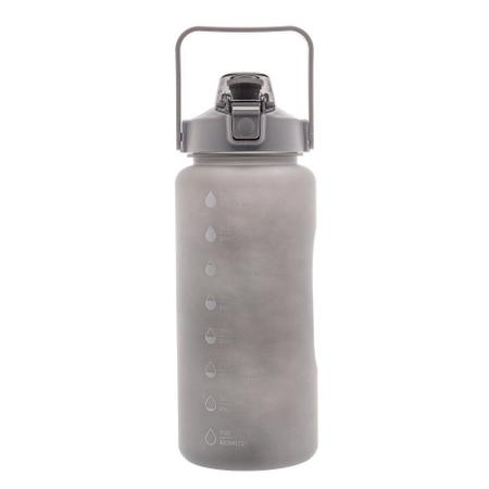 Imagem de Garrafa Squeeze com Marcações para Água de Plástico Cinza 2L 2800 - Lyor