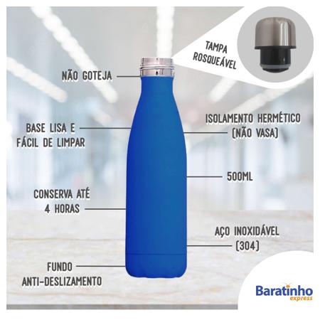 Garrafa Térmica Squeeze 500ml Aço Inox Top Util TOP1106Top Util