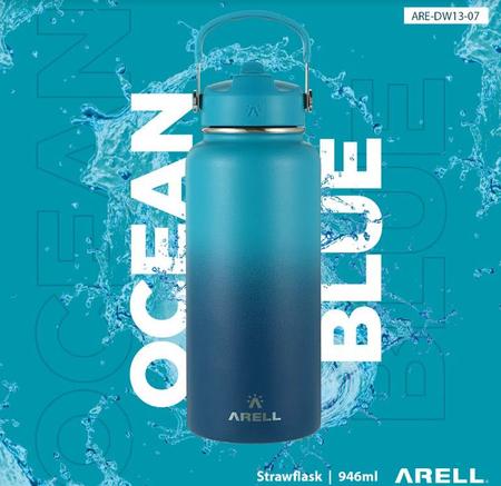 Imagem de Garrafa straw flask 946ml ocean blue fitness, academia, camping, treino