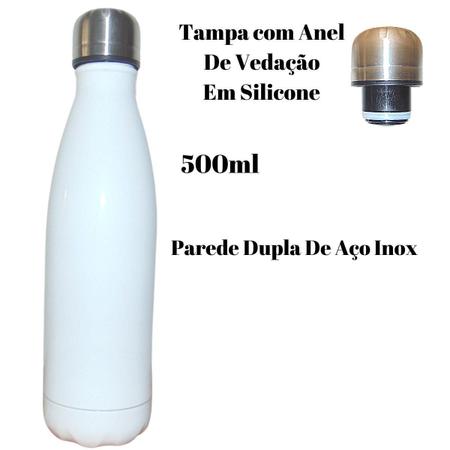 Garrafa Térmica para Sublimação em Aço Inox Prata com Parede Dupla - 500ml  - socd-mob