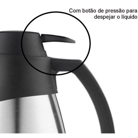 Garrafa Térmica Cafe De Apertar Gatilho Redonda 1l Vermelha em