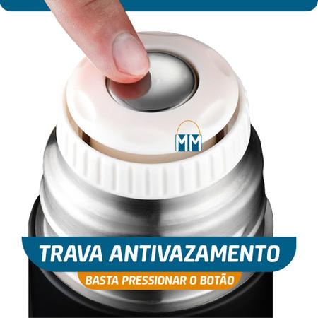 Imagem de Garrafa Térmica  500 ML Kit 3 Tampa Caneca Xícara Premium Café Chá Água