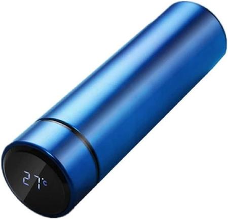 Imagem de Garrafa Térmica Aço Inox Digital Led Medidor Temperatura AZUL