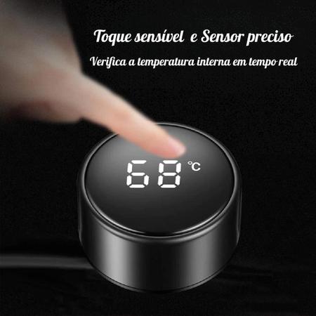 Imagem de Garrafa Térmica Aço Inox Sensor C/Termômetro Display Digital