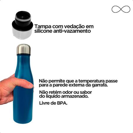Imagem de Garrafa Térmica Aço Inoxidável Academia Trilha Viagem Portátil Quente Gelado Bebida Garrafinha