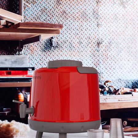 Imagem de Garrafa Térmica Botijão 5 de Litros com Torneira para Café água Suco Chá - Vermelho