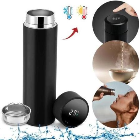 Garrafa Térmica C/Sensor De Temperatura Em Led Café, Água Imagem de Garrafa Térmica C/Sensor De Temperatura Em Led Café, Água
