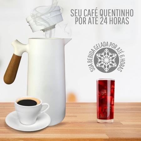 Garrafa Térmica de Café 1L Cabo Madeira Branca Cantinho do Café Chá Cozinha  - Util - Garrafa Térmica - Magazine Luiza