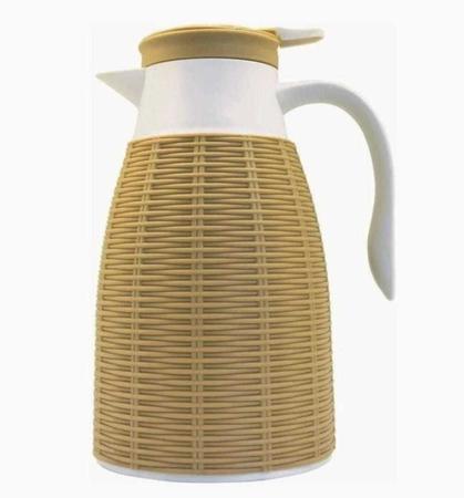 Imagem de Garrafa Termica Cafe Cha Luxo 1l De Rattan Palha 