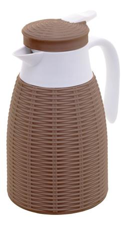 Garrafa Termica Cafe Luxo 1l De Plastico Rattan Marrom Lyor