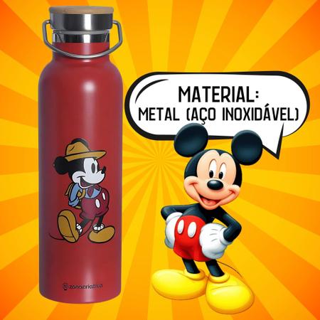 Imagem de Garrafa Térmica Camp Mickey 600ml Aço Inox Disney Zona Criativa - 10073198