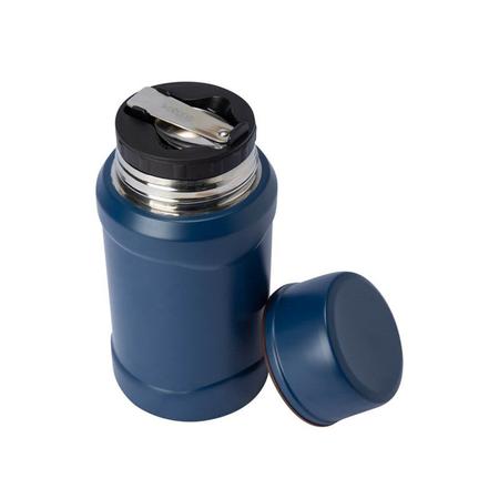 Imagem de Garrafa Térmica de 800ml Azul Inox + Colher dobrável + Bag Térmica - Sem Resina