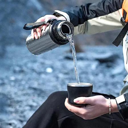 Imagem de Garrafa Térmica De Água Caneca Aço Inoxidável Quente e Frio 800ml